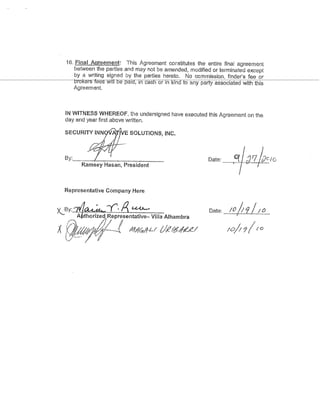 SIS Contract - Villa Alhambra