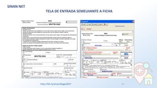 SINAN NET
TELA DE ENTRADA SEMELHANTE A FICHA
http://bit.ly/sinan24ago2017 60
 