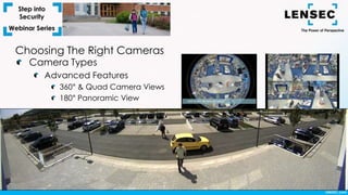 Choosing The Right Cameras
Camera Types
Advanced Features
360° & Quad Camera Views
180° Panoramic View
 