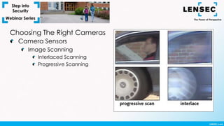 Choosing The Right Cameras
Camera Sensors
Image Scanning
Interlaced Scanning
Progressive Scanning
 
