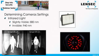Determining Cameras Settings
Infrared Light
Slightly Visible: 880 nm
Invisible: 940 nm
 