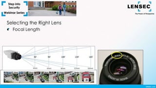 Selecting the Right Lens
Focal Length
 