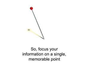 So, focus your information on a single, memorable point 