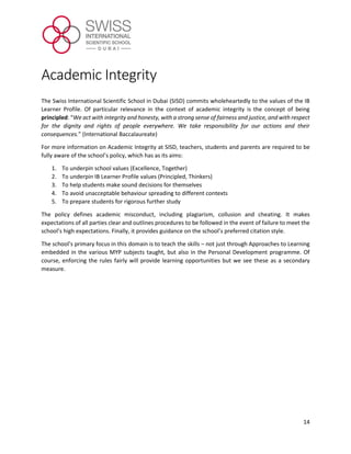 Ib Program Integrity Schools In Dubai | PDF