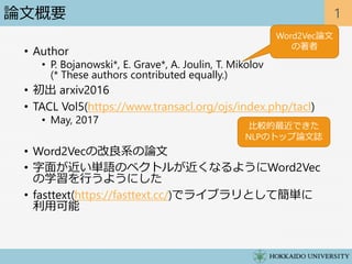 Enriching Word Vectors with Subword Information | PPT