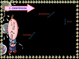 F. CIENTÍFICOS
Teorías
investigaciones
Neurólogos
Psicólogos
Antropólogos
educadores
La interactividad de
Los cuidados de la
Salud y la educación
Temprana
Desarrollo de las
Capacidades
Psicológicas
Emocionales y
Sociales de los
Niños y niñas
realizadas
demostraron
En el
 