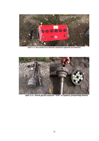 Şekil 3.1.3 Akü (sismik kayıt cihazının çalışmasını sağlamak için kullanılır)




Şekil 3.1.4 : Sismik gürültü oluşturan “GUN” ve fişeklerin yerleştirildiği bölmesi




                                       16
 