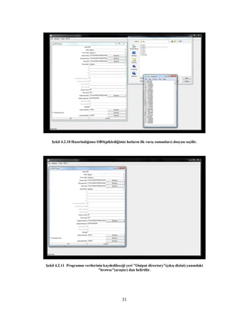 Şekil 4.2.10 Hazırladığımız OBS(piklediğimiz hızların ilk varış zamanları) dosyası seçilir.




Şekil 4.2.11 Programın verilerinin kaydedileceği yeri "Output directory"(çıkış dizini) yanındaki
                                "browse"(araştır) dan belirtilir.




                                               31
 