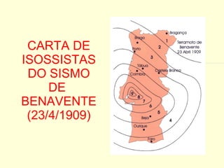 CARTA DE ISOSSISTAS DO SISMO DE  BENAVENTE (23/4/1909) 