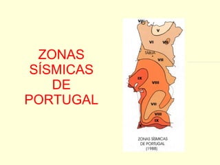 ZONAS SÍSMICAS DE PORTUGAL 
