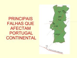PRINCIPAIS  FALHAS QUE  AFECTAM  PORTUGAL CONTINENTAL 