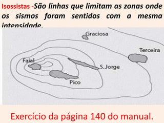 É uma escala de intensidades que avalia os estragos provocados  pelos sismos e o modo como são sentidos pela população.Tem 12 grausLeitura dos graus da escala de Mercalli – página 139