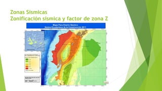 Zonas Sísmicas
Zonificación sísmica y factor de zona Z
 