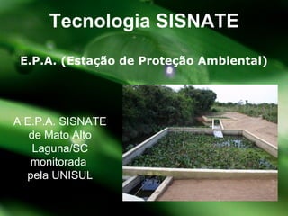E.P.A. (Estaç ão de Proteção Ambiental) Tecnologia SISNATE A E.P.A. SISNATE  de Mato Alto Laguna/SC monitorada  pela UNISUL 