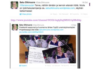 +

SATU OLKINUORA
satuolkinuora.wordpress.com
Twitter: @SatuOlkinuora

 