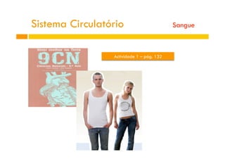 Actividade 1 – pág. 132
Sistema Circulatório Sangue
 