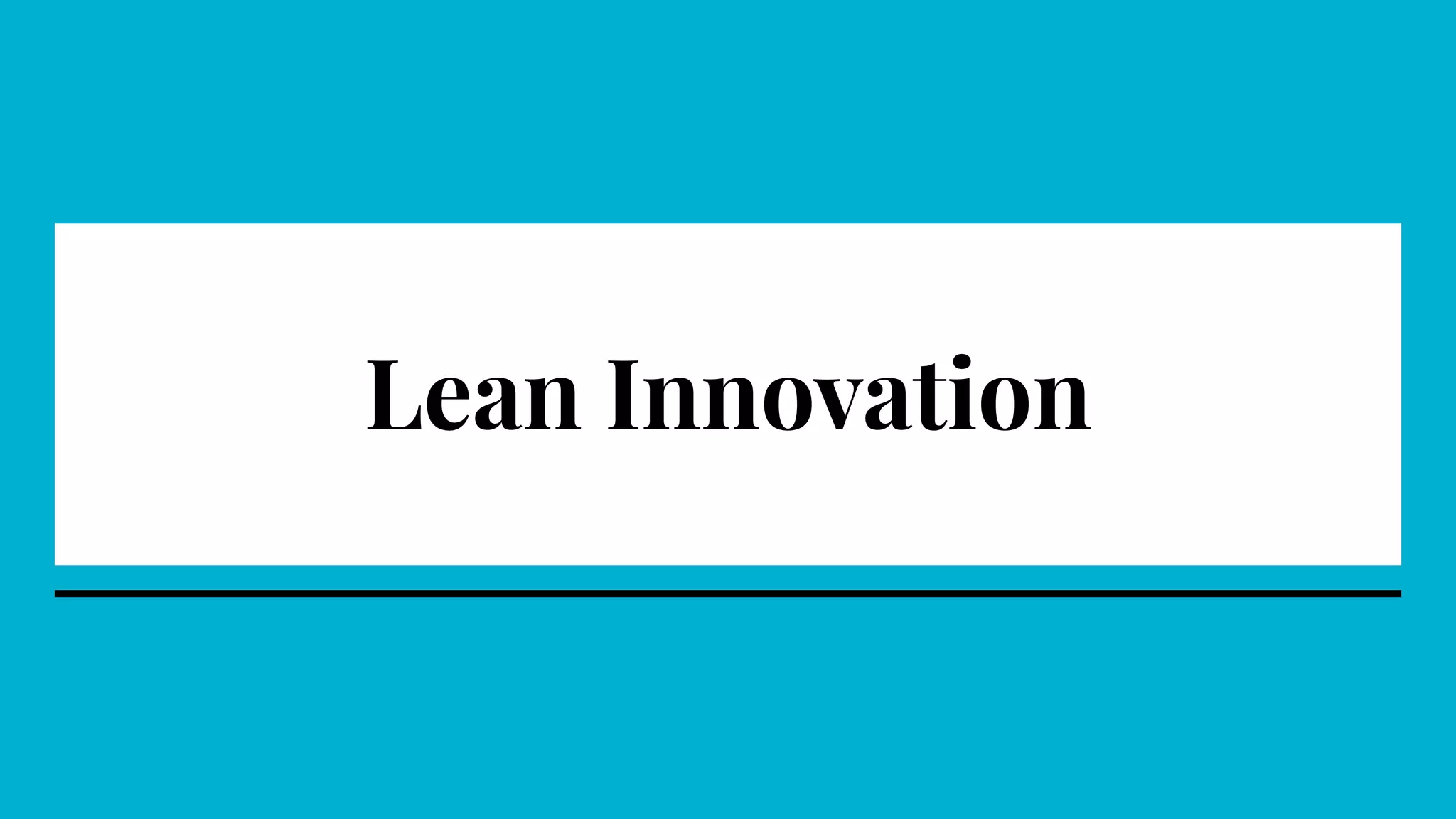 Lean Innovation