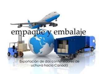 empaque y embalaje

Exportación de dos contenedores de
uchuva hacia Canadá

 