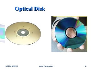 Optical Disk




SISTEM BERKAS     Media Penyimpanan   51
 
