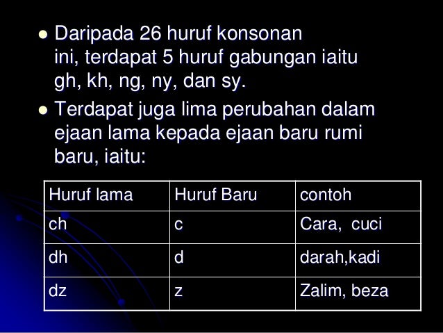 Sistem Ejaan Konsonan Sistem Ejaan Konsonan