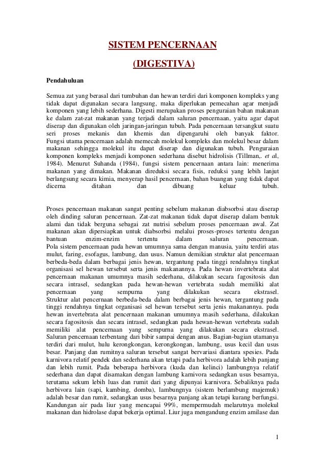 Sistem Pencernaan Hewan