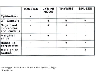 Histology podcasts, Paul J. Monaco, PhD, Quillen College
of Medicine
 