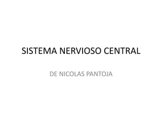 SISTEMA NERVIOSO CENTRAL
DE NICOLAS PANTOJA
 