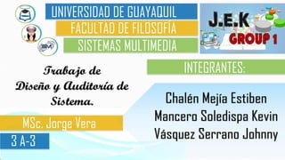 SISTEMAS MULTIMEDIA
FACULTAD DE FILOSOFÍA
UNIVERSIDAD DE GUAYAQUIL
3 A-3
INTEGRANTES:
MSc. Jorge Vera
 