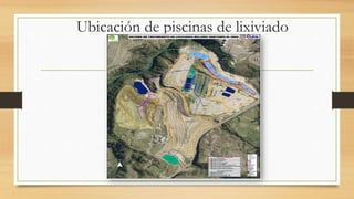 Ubicación de piscinas de lixiviado
 