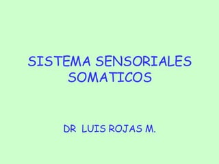 SISTEMA SENSORIALES SOMATICOS DR  LUIS ROJAS M. 