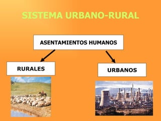 SISTEMA URBANO-RURAL ASENTAMIENTOS HUMANOS RURALES URBANOS 