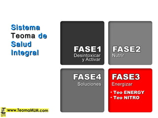 • Teo ENERGYTeo ENERGY
• Teo NITROTeo NITRO
SistemaSistema
TeomaTeoma dede
SaludSalud
IntegralIntegral
 
