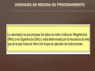 UNIDADES DE MEDIDA DE PROCESAMIENTO

 