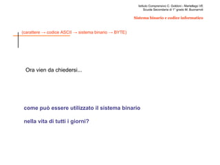 Ora vien da chiedersi... come può essere utilizzato il sistema binario  nella vita di tutti i giorni? 