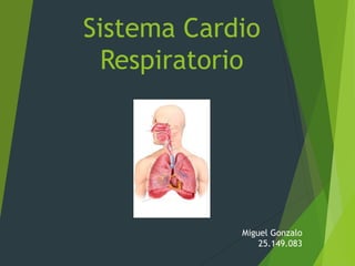 Sistema Cardio
Respiratorio
Miguel Gonzalo
25.149.083
 