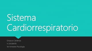 Sistema
Cardiorrespiratorio
Grisaura Cárdenas
V-24338478
1er trimestre Psicología
 