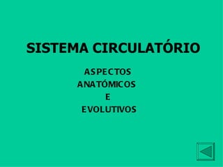 SISTEMA CIRCULATÓRIO ASPECTOS  ANATÓMICOS  E  EVOLUTIVOS 
