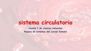 sistema circulatorio
Unidad 1 de ciencias naturales
Repaso de sistemas del cuerpo humano
 
