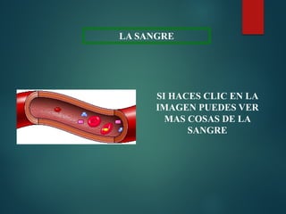 LA SANGRE
SI HACES CLIC EN LA
IMAGEN PUEDES VER
MAS COSAS DE LA
SANGRE
 