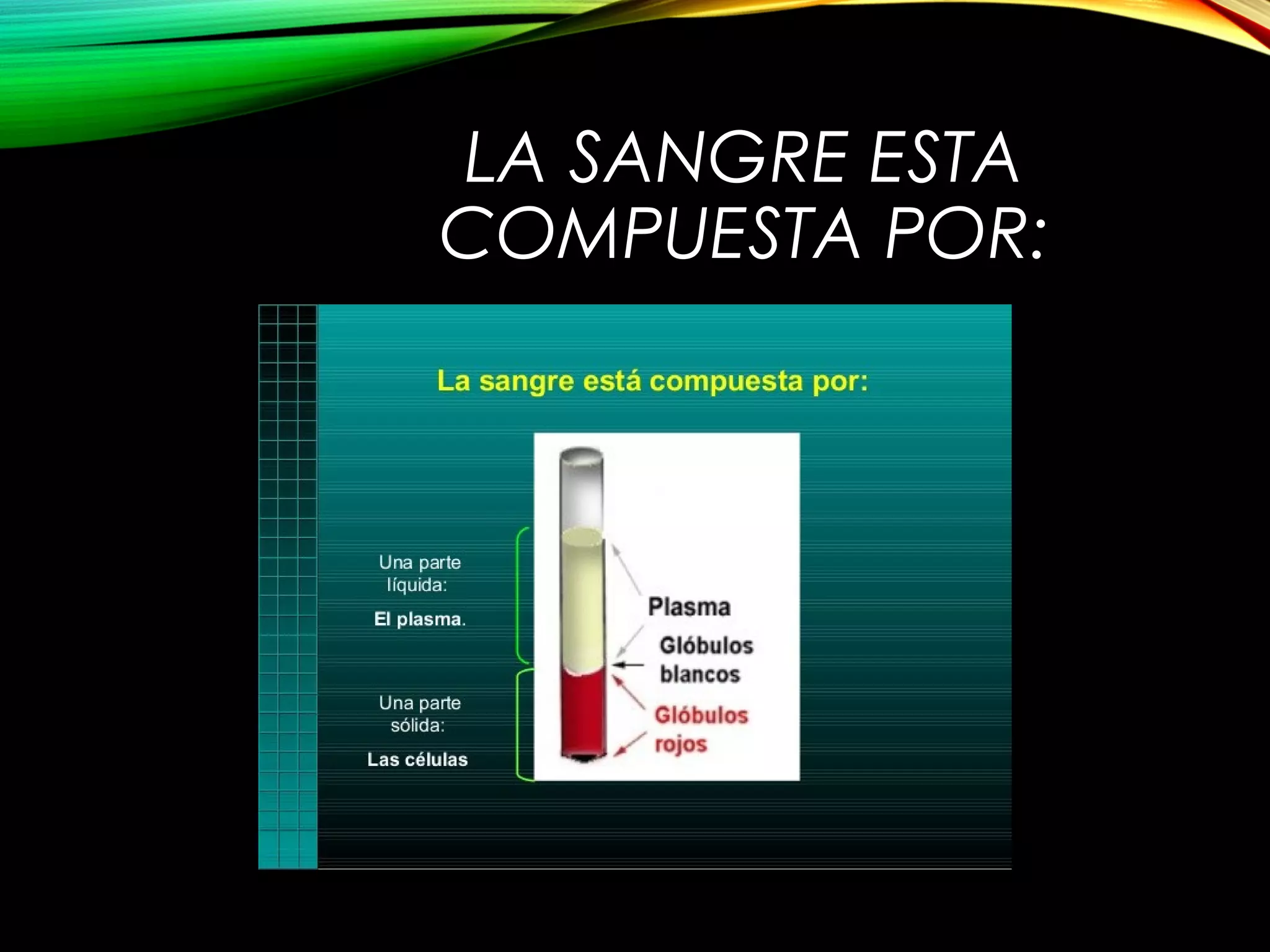 LA SANGRE ESTA
COMPUESTA POR:
 