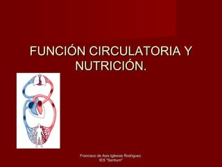 FUNCIÓN CIRCULATORIA Y
      NUTRICIÓN.




      Francisco de Asis Iglesias Rodriguez.
                 IES "Seritium"
 