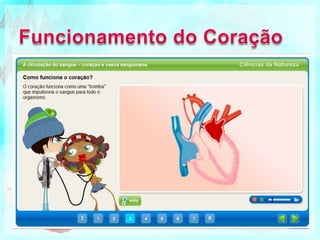 Legenda do coraçãoVeias pulmonaresAurícula EsquerdaVálvulas sigmóidesVálvula mitralVentrículo EsquerdoPericárdioVentrículo DireitoVálvula tricúspideVeia cava inferiorAurícula DireitaArtéria pulmonarVeia cava superiorArtéria aortaMiocárdioSepto1415