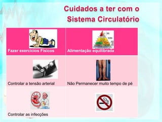 Circulação do sangueGrande CirculaçãoO  sangue arterial sai do ventrículo esquerdo transportado pela artéria aorta que o leva às células. Nas células, passa a sangue venoso voltando ao coração transportado pelas veias cavas que se abrem na aurícula direita.