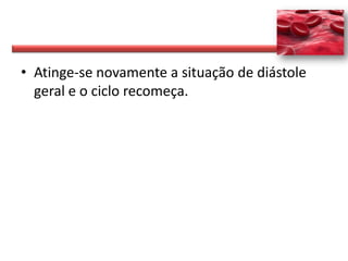 • Atinge-se novamente a situação de diástole
  geral e o ciclo recomeça.
 