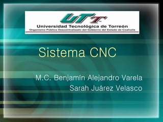 Sistema CNC
M.C. Benjamín Alejandro Varela
Sarah Juárez Velasco
 