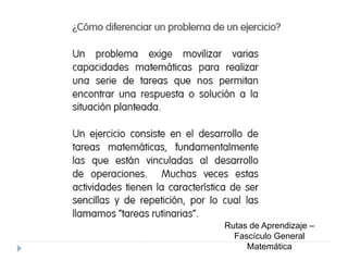 Rutas de Aprendizaje –
Fascículo General
Matemática
 