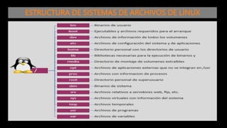 ESTRUCTURA DE SISTEMAS DE ARCHIVOS DE LINUX
 