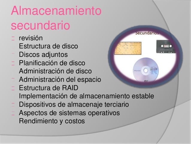 Sistema de archivos y almacenamiento secundario