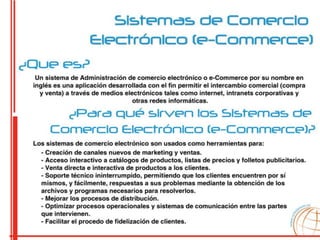 Sistema de comercio electrónico (e commerce)