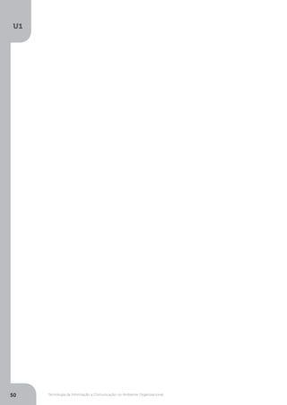 Tecnologia da Informação e Comunicação no Ambiente Organizacional
U1
50
 